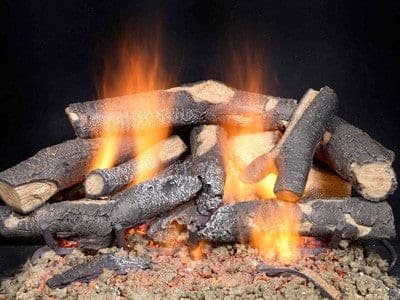Majestic 18" Fireside Supreme Oak See-Through Gas Log Set - Chimney Cricket