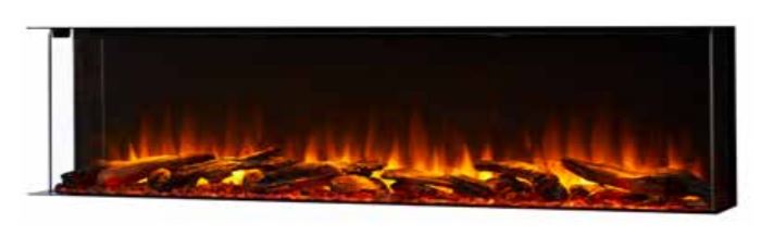 Simplifire 55" Scion Trinity 3-Sided Linear Electric Fireplace - Chimney Cricket