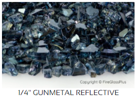 FGP 1/4" Gunmetal Reflective Fire Glass - 10 Lb. Jug - Chimney Cricket