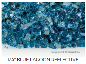 FGP 1/4" Blue Lagoon Reflective Fire Glass - 10 Lb. Jug - Chimney Cricket