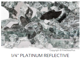 FGP 1/4" Platinum Reflective Fire Glass - 10 Lb. Jug - Chimney Cricket