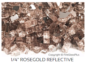 FGP 1/4" Rosegold Reflective Fire Glass - 10 Lb. Jug - Chimney Cricket