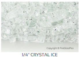 FGP 1/4" Crystal Ice Reflective Fire Glass - 10 Lb. Jug - Chimney Cricket