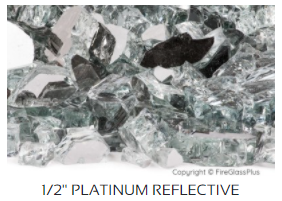 FGP 1/2" Platinum Reflective Fire Glass - 10 Lb. Jug - Chimney Cricket