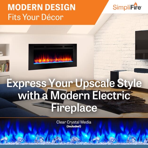 Simplifire Allusion 48" Recessed Linear Electric Fireplace