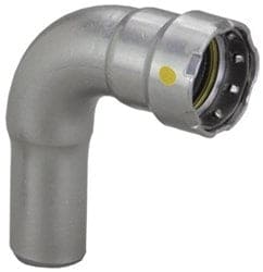 Street Elbow, 1-1/4" Press x 1-1/4" Pipe, 90°, Black Steel, MegaPress-G - 26066 (CS1) - Chimney Cricket