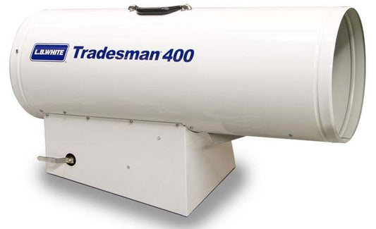 LB White TRADESMAN® 400 Gas Forced Air Portable Heater - Chimney Cricket