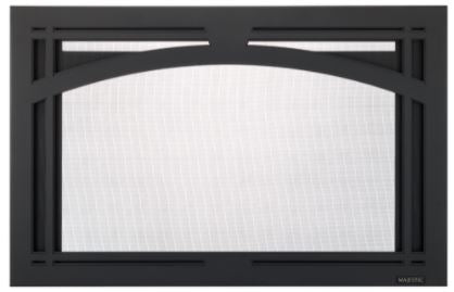 Majestic 25" Black Tuscan Arch Screen Front - Chimney Cricket