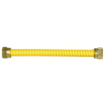 Connector, 1/2" OD Tube X 72" w/ 1/2" Flare Nuts, Flexible Appliance Gas Connector, Yellow Coated, 203989870 - Chimney Cricket
