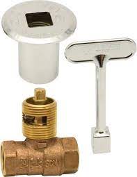 Valve, 3/4" Straight Key Valve / Log Lighter, Chrome Cover Plate and Key, USD BVL3SCP - Chimney Cricket