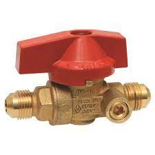 Valve, 3/8" Flare x 3/8" Flare, Straight Ball Valve, w/ Side Tap, 195C30S - Chimney Cricket