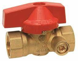 Valve, 3/4" FPT x 3/4" FPT, Straight Ball Valve w/ Side Tap, 195E41S (CS8) - Chimney Cricket