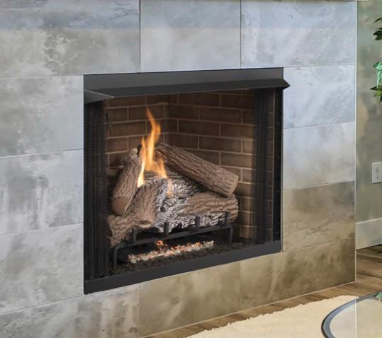 Superior F3310 42" Vent Free Firebox with Back Bay Brown Ceramic Fiber Liner - Chimney Cricket