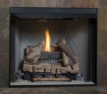 Superior F4072 36" Vent Free Radiant Firebox with Grey Herringbone Refractory Panels - Chimney Cricket