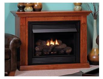 WMH 26" Vail Deluxe Fireplace with White Mantel, Remote Ready, LP - Chimney Cricket