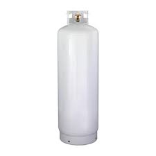 Cylinder, 100 lb. DOT Propane, w/ Multivalve & Collar, White Steel, Worthington, 282170 - Chimney Cricket