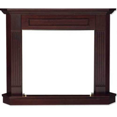 (X) Monessen Basic Flat Wall Cabinet with Hearth - Dark Cherry Finish - WHEN STOCK IS DEPLETED NO LONGER AVAILABLE - Chimney Cricket