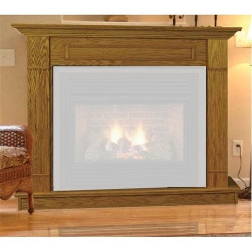 (X) Monessen Basic Flat Wall Cabinet with Hearth - Honey Oak Finish - WHEN STOCK IS DEPLETED NO LONGER AVAILABLE - Chimney Cricket