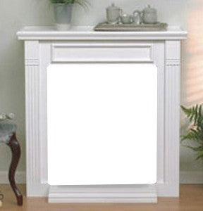 WMH White Standard Cabinet Mantel with Base - Chimney Cricket