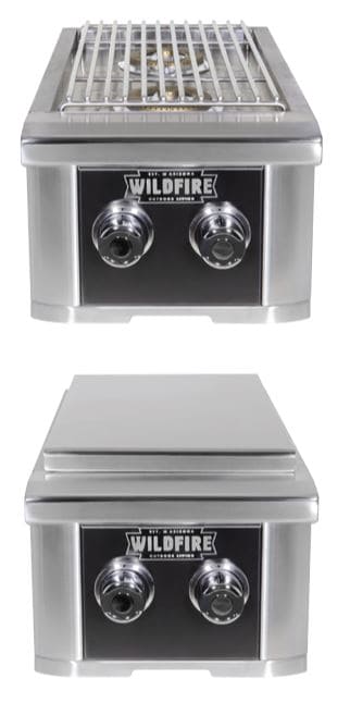 Wildfire Ranch Built-In 304 Stainless Steel Double Side Burner - LP - Chimney Cricket