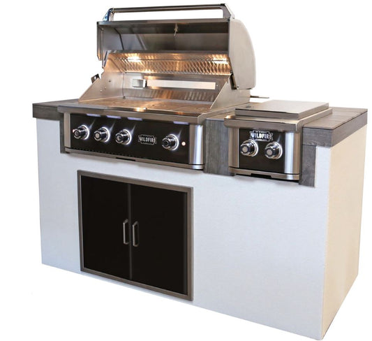 Wildfire Grill Island Display with 36" Ranch PRO Built-In Gas Grill - NG - Chimney Cricket