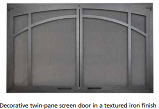 Superior F3362 Textured Iron Arched Screen Door - Chimney Cricket
