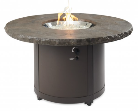 Outdoor Greatroom Marbleized Noche Beacon Chat Height Fire Table - Chimney Cricket