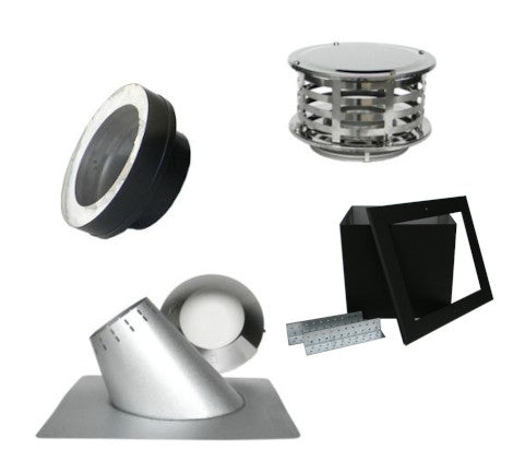 Rock-Vent Insulated Chimney Pipe Flat Ceiling Kit