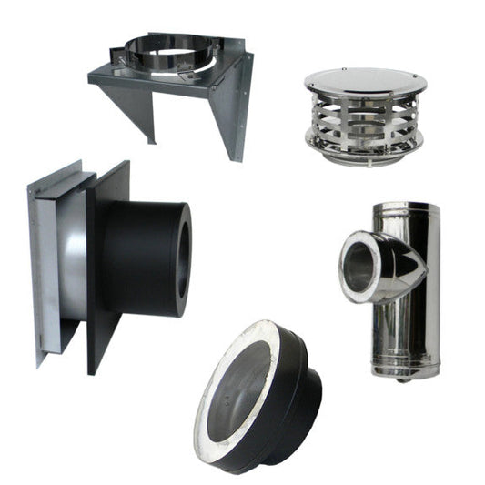 Rock-Vent Insulated Chimney Pipe Through the Wall Kit