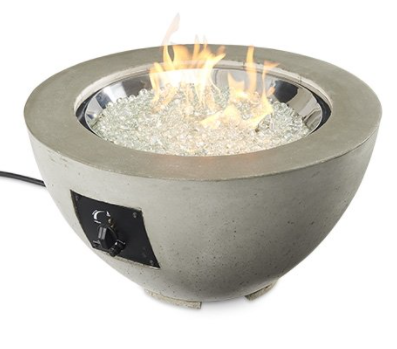 Outdoor Greatroom 29" Cove Round Gas Fire Pit Bowl in Natural Grey Finish - LP - Chimney Cricket