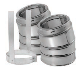 Duravent 6" Diameter 15 Degree DuraTech Stainless Steel Elbow - Chimney Cricket