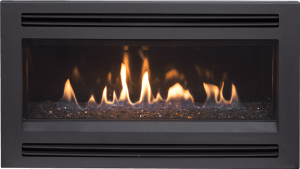 Front, Esprit 30K, Gas, Louvered, Met Black, 12210024 - Chimney Cricket