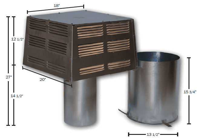 Superior Black Square Top for 8DM Series Wood Burning Pipe - Chimney Cricket