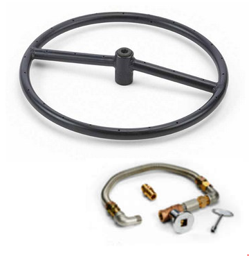 HPC 12" Round Black NG Firepit Burner Kit - Chimney Cricket