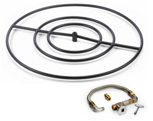 HPC 30" Round Black NG Firepit Burner Kit - Chimney Cricket