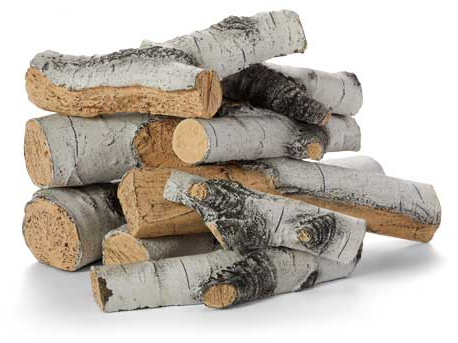 HPC 9-Piece Aspen Birch Concrete Outdoor Fire Logs - Chimney Cricket