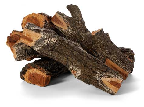 HPC 9-Piece Arizona Weathered Oak Concrete Outdoor Fire Logs - Chimney Cricket