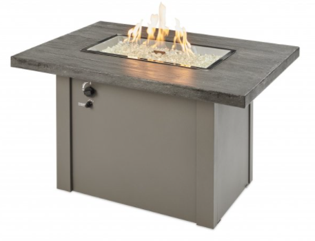 Outdoor Greatroom Stone Grey Havenwood Gas Fire Table w/ Grey Base - Chimney Cricket