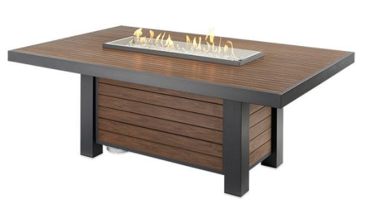 Outdoor Greatroom Kenwood Linear Dining Height Fire Table - Chimney Cricket