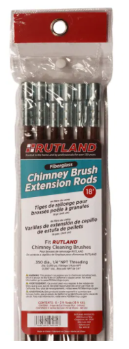 Rutland Chimney Sweep 18ft Fiberglass Extension Rod Kit - Chimney Cricket