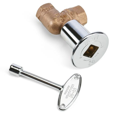 Hpc Chrome Angled Valve W/flange And Key