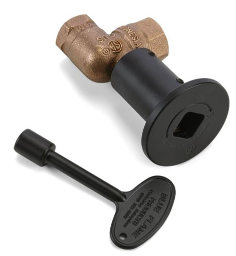 HPC Flat Black Angled Valve w/Flange and Key - Chimney Cricket