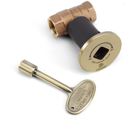Hpc Antique Brass Straight Valve W/flange And Key