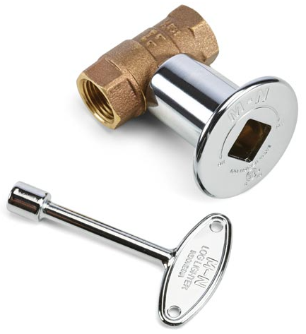 Hpc Brass Straight Valve W/flange And Key