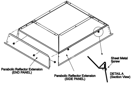 Sunstar Parabolic Reflector Extension for SG3 & SG4 Heaters - Chimney Cricket