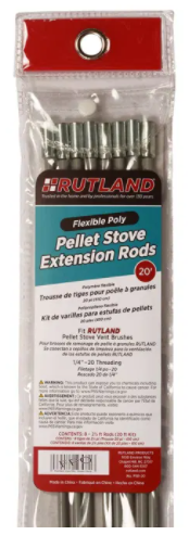 Rutland Chimney Sweep 20ft Flexible Poly Pellet Stove Extension Rod Kit - Chimney Cricket