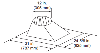 MAJ 6/12 - 12/12 Pitch Roof Flashing for SL300 Series Wood Burning Pipe - Chimney Cricket