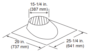 MAJ 0 - 6/12 Pitch Roof Flashing - SL1100 Series Wood Burning Pipe - Chimney Cricket