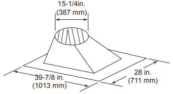 MAJ 7/12 - 12/12 Pitch Roof Flashing - SL1100 Series Wood Burning Pipe - Chimney Cricket