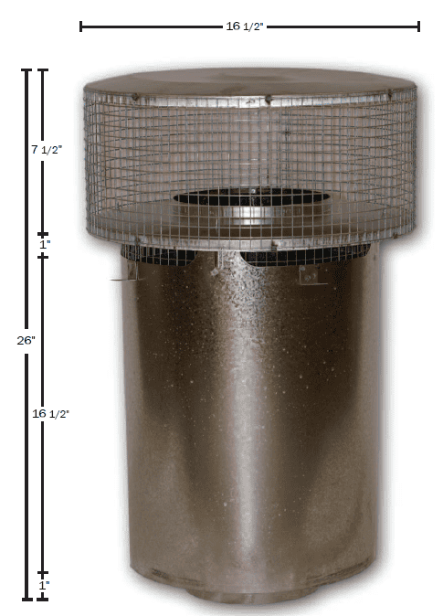 Superior Hi-Temp Round Telescoping Top w/Mesh Screen for 8HT Series Wood Burning Pipe - Chimney Cricket